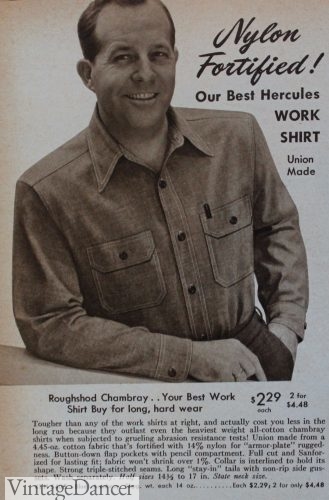 1950 work shirt of heavy chambray