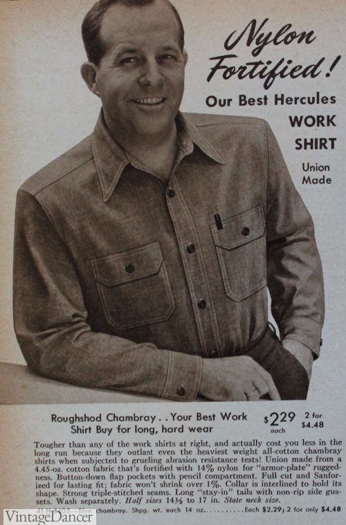 1950 work shirt of heavy chambray