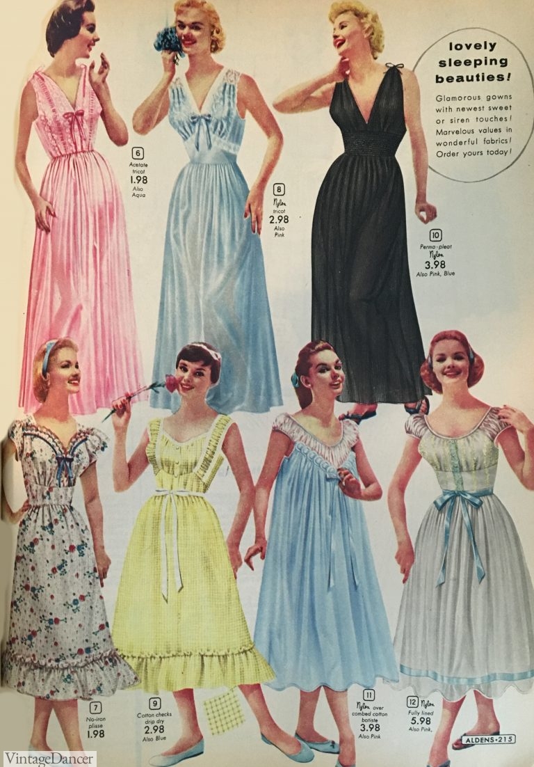 1950s Nightgowns- Pink, Pastels.