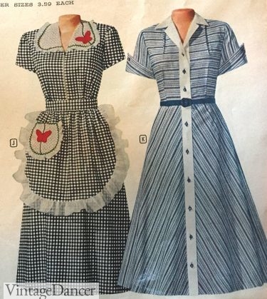 1950s Housedress with half apron