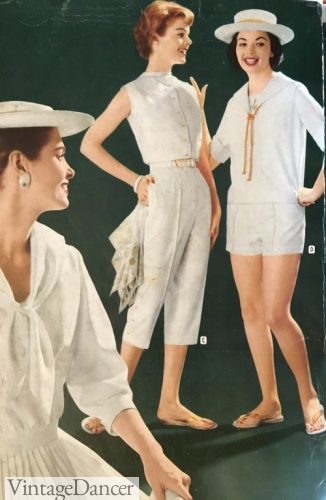 1959 white summer outfits. Click to see more.