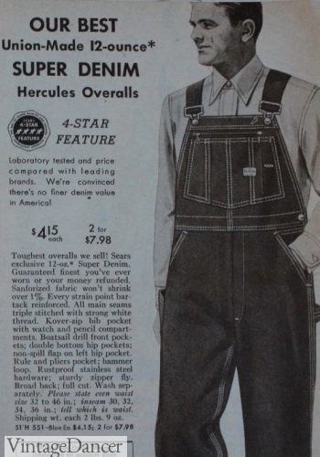 1950s 12.5 oz Selvedge Denim Carpenter Work Pants