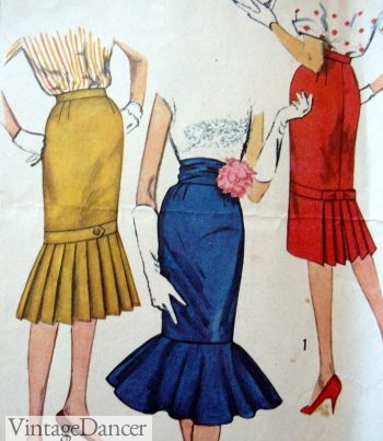 1950s fishtail skirts