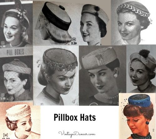 1950s Pill box hat (Top to Bottom early 50s to 60s)
