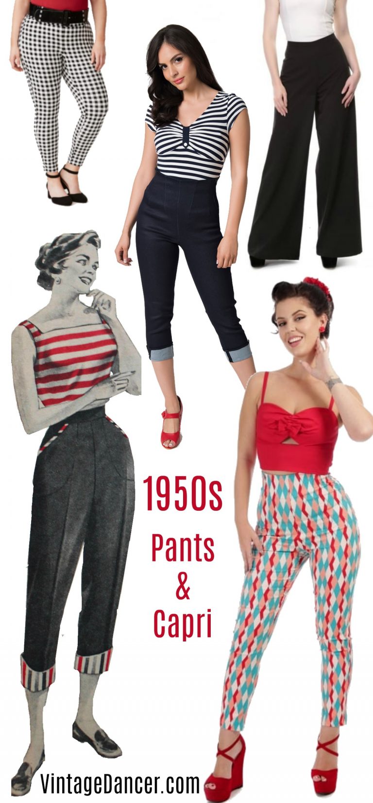 1950s Circle Skirt, Pants, Jeans Outfits