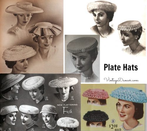 1950s Plate and Mushroom Hats womens headwear