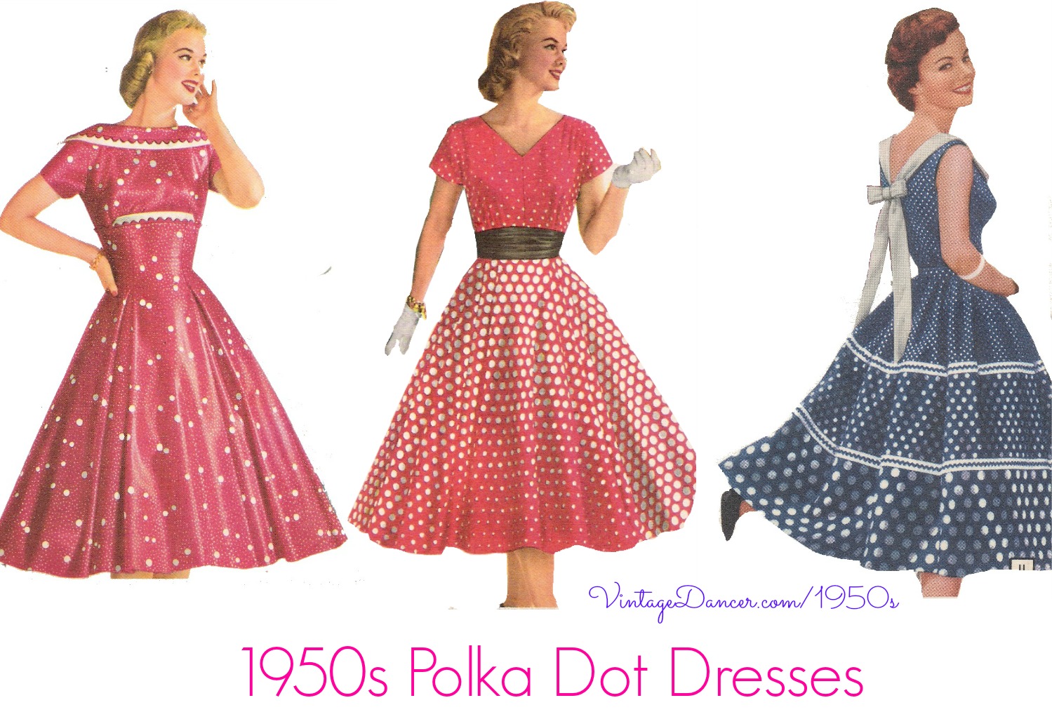 Polka Dot Dresses 20s 30s 40s 50s 60s Polka Dot Dresses 20s 30s 40s 50s 60s