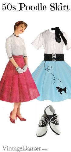 50s Felt skirt (L) and poodle costume (R)
