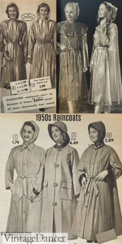 1950s plastic raincoats, slicks, covers