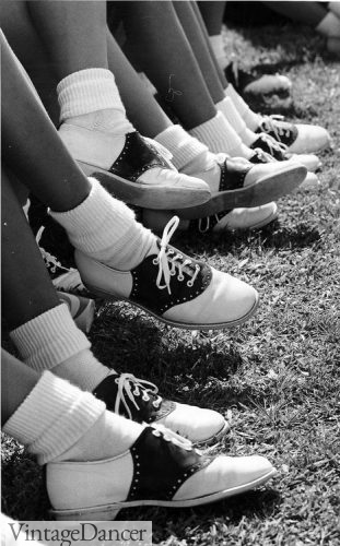 1950s saddle shoes with white soles