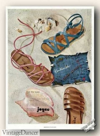 1950s beach sandals