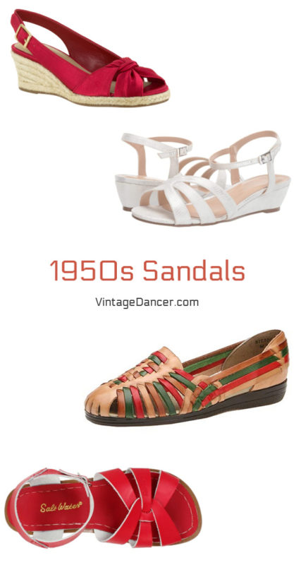 1950s sandals 50s sandals flats summer shoes at VintageDancer