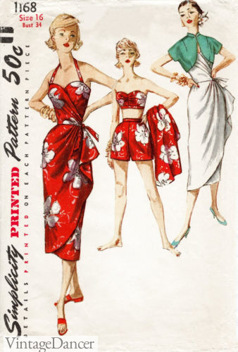 1950s sarong tiki dress and playsuit