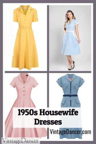 1950s housewife dresses / 1950s shirtwaist dresses/ 1950s day dresses