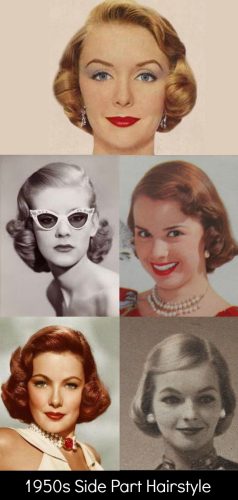 1950s hairstyles- Several side parts for straight and curly hair