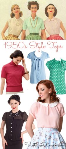 Shop 1950s style tops, blouses, shirts and sweaters at VintageDancer