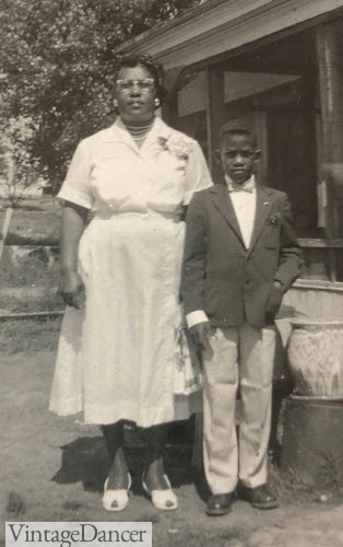 Sunday's best dress black mother and son boy