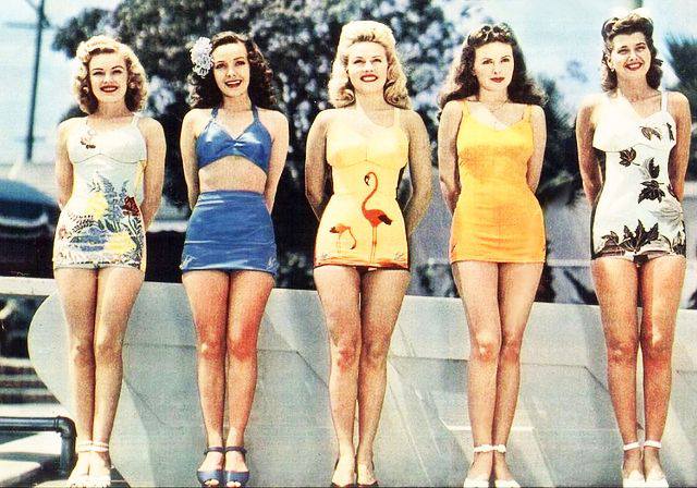 1950s Swimsuits 50s Bathing Suits Retro Swimwear 
