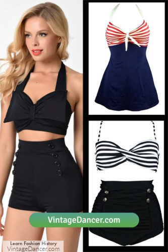 Shop 1950s swimsuits, 1950s bathing suits and swimwear