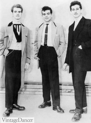 Teddy Boys dressed in Edwardian style clothing