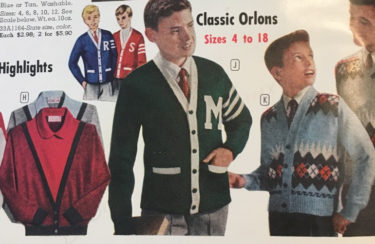 1956 boys varsity cardigans and nordic print cardigans