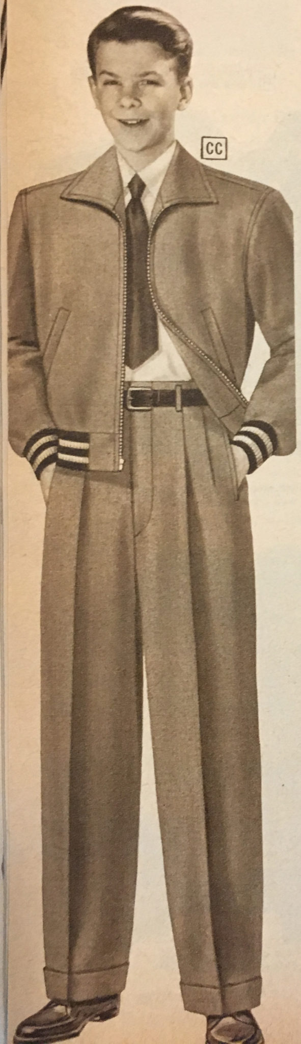 1950s Teen Boy Pant Jacket Outfit School 591x2048 