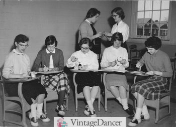 1950s teens at school wearing saddle shoes