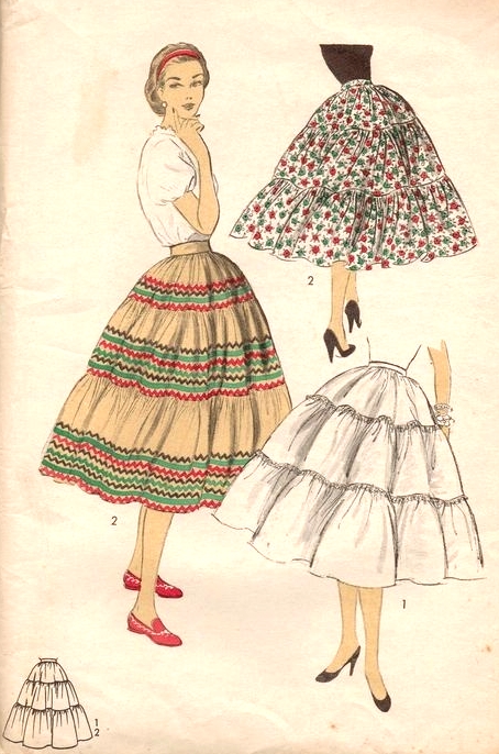 1950s Tiered skirts- the spannish influence