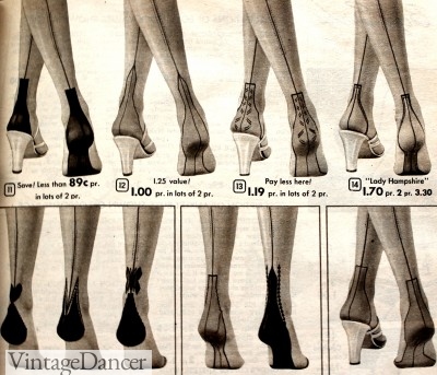 vintage seamed stockings 1950s