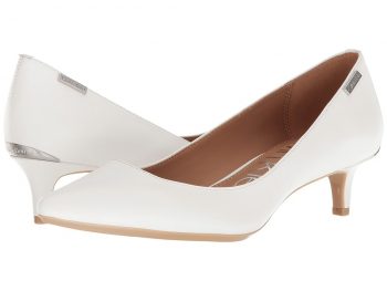 1950s wedding shoes- white kitten heels