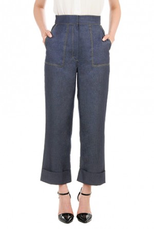 1950s wide leg jeans, cropped