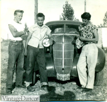 Late 1950s teenagers and their car