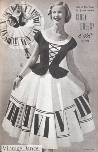1950s clock circle skirt