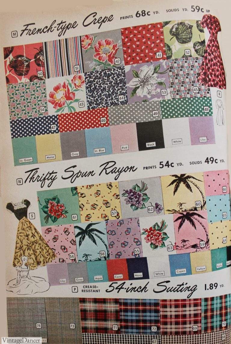 1950s Fabrics & Colors in Fashion