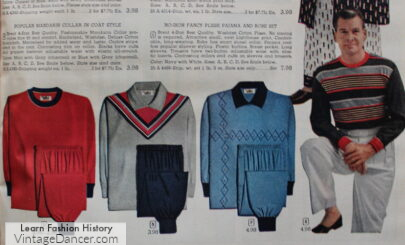 1950s mens winter pajamas and loungewear
