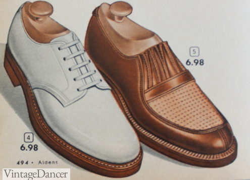 1951 white nubuck shoes 1950s mens shoes teen boy