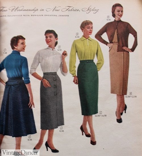 1951 pencil skirt and blouses