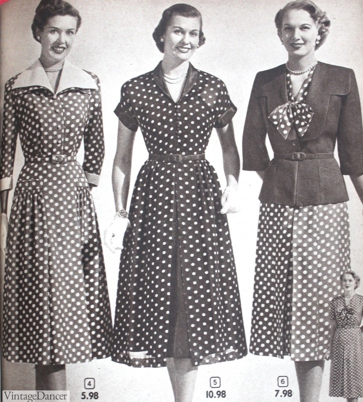 1950s polka dot dresses retro dresses