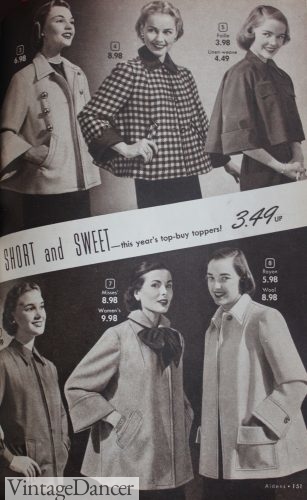 1950s short coats called box coats and toppers