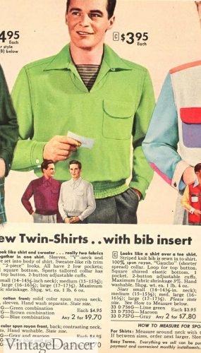 1951 mens Gaucho collar shirt with "Twin" insert