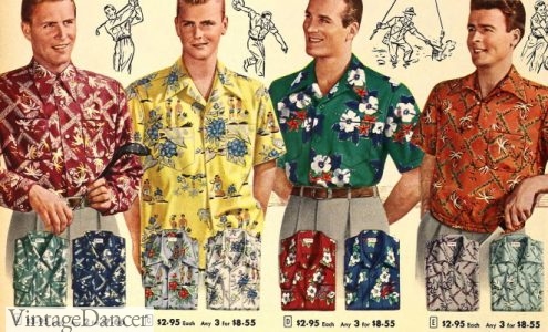 1951 men's Hawaiian shirts 1950s