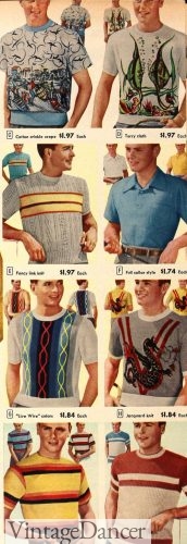 1951 men's knit shirts pullover tees knitwear boys teens 1950s
