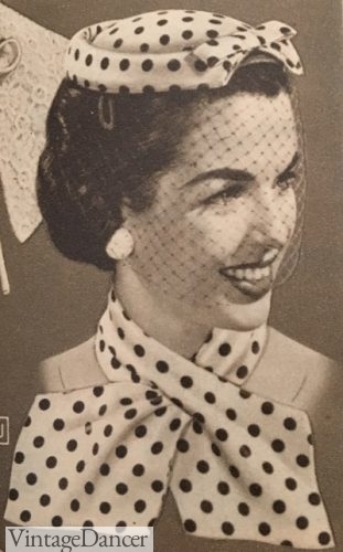 1951 hat and scarf in polka dots