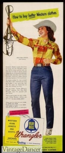 1951 Women's Wrangler jeans ad
