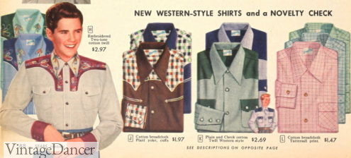 1952 boys western shirts mens 1950s western wear rockabilly