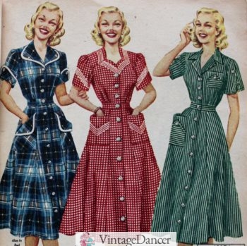 red shirtwaist dress