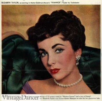 1952 evening eye shadow worn by Elizabeth Taylor