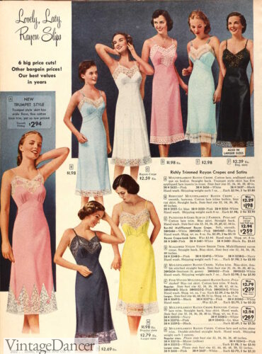1952 pretty dress slips 1950s 50 lingerie