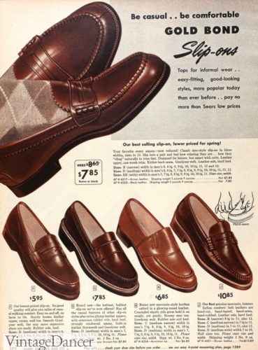 Men&#8217;s 1950s Shoes Styles- Classics to Saddles to Rockabilly, Vintage Dancer