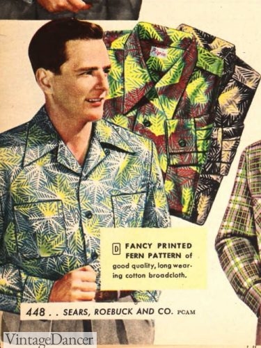 1950s Men&#8217;s Shirt Styles &#8211; Casual, Gaucho, Camp, Bowling, Vintage Dancer